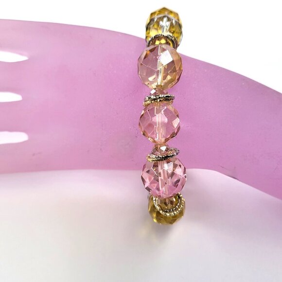 Multicolored Crystal Beaded Stretch Bracelet - Picture 9 of 10